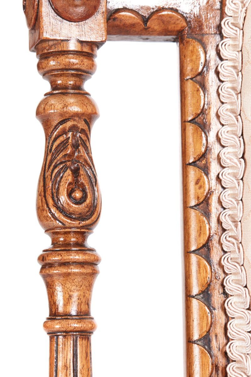 Victorian Carved Walnut Ladies Chair - Image 8